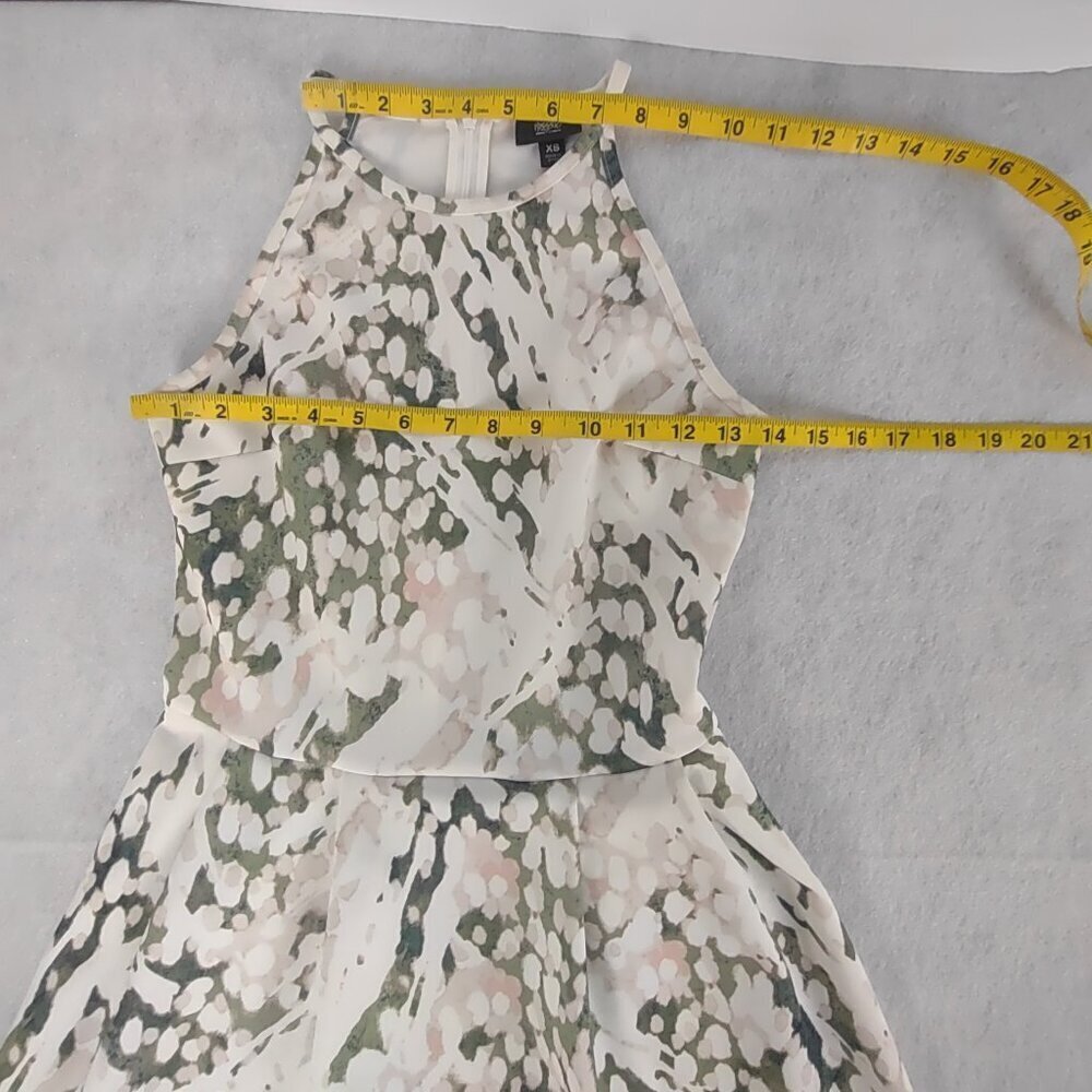 Mossimo White Pink & Green Floral Fit & Flare Sleeveless Knit Dress Crew Neck XS - Picture 8 of 11